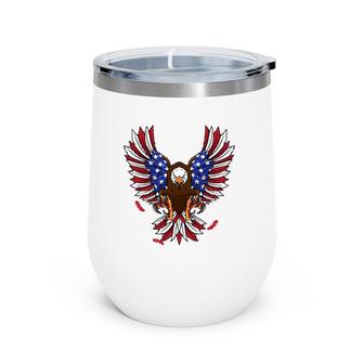 Patriotic July 4Th Usa Eagle Lovers American Flag Eagle Wine Tumbler | Mazezy AU