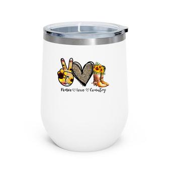 Peace Sunflower Peace Love Country Cowgirl Midwest Girl Boot Wine Tumbler | Mazezy DE