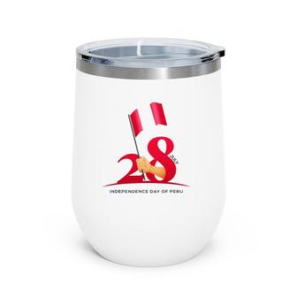 Peru Independence Day Peru Flag Wine Tumbler | Mazezy