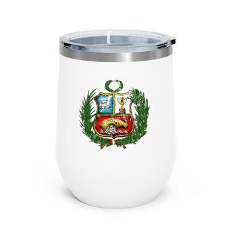 Peruvian Soccer Team Vintage Jersey Coat Of Arms Wine Tumbler | Mazezy