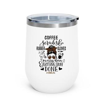 Ph Leopard Messy Bun Nurse Cna Life Nursing Coffee Wine Tumbler | Mazezy