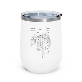 Piano Blueprin - Vintage Music Keyboard Pianist Tee Wine Tumbler | Mazezy