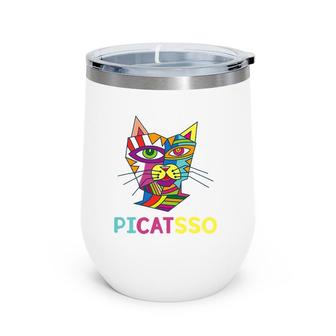 Picatsso Art Kitty Art Teacher Students Gift Wine Tumbler | Mazezy