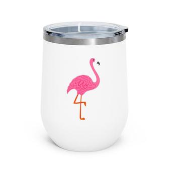 Pink Flamingo On One Leg Gift For Bird & Nature Fans Wine Tumbler | Mazezy
