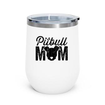 Pit Bull Mom Dog Lover Mother's Day Pitbull Face Zip Wine Tumbler | Mazezy