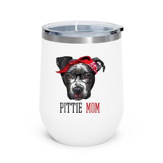 Pittie Mom Pitbull Dog Doggy Lovers Mothers Day Gift Women Wine Tumbler | Mazezy