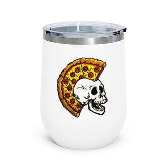 Pizza Mohawk Food Skull Wine Tumbler | Mazezy UK