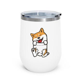 Pocket Shiba Inu Feet Cute Doge Akita Dog Lover Owner Gift Wine Tumbler | Mazezy