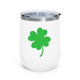 Pocket Size Clover Leaf Shamrock St Patricks Day Wine Tumbler | Mazezy