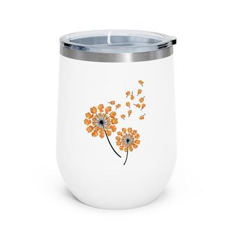 Pomeranian Flower Fly Dandelion Funny Dog Lover For Mom Men Wine Tumbler | Mazezy