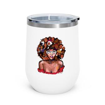 Powerful History Month Pride Dna I Love My Roots Black Women Wine Tumbler | Mazezy