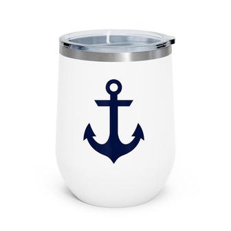 Preppy Nautical Anchor S For Women Boaters Tank Top Wine Tumbler | Mazezy