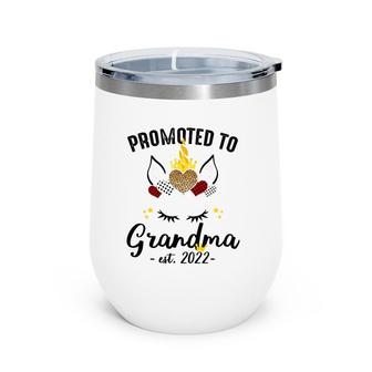 Promoted To Grandma 2022 Grandmother Unicorn Family Matching Wine Tumbler | Mazezy UK
