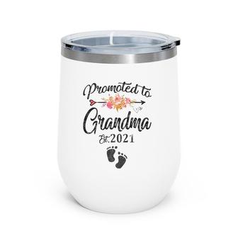 Promoted To Grandma Mother's Day For New Grandmother Wine Tumbler | Mazezy