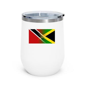 Proud Jamaican Trinidadian Gift Trinidad And Jamaica Flag Wine Tumbler | Mazezy