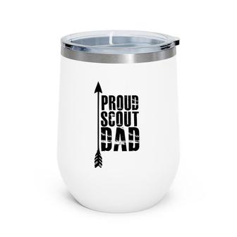 Proud Scout Dad - Parent Father Of Boy Girl Club Wine Tumbler | Mazezy