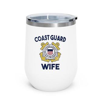 Proud Us Coast Guard Wife Military Pride Tank Top Wine Tumbler | Mazezy