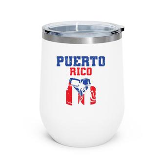 Puerto Rican Flag Boxing Gloves Rico Pride Gift Men Boy Kids Wine Tumbler | Mazezy