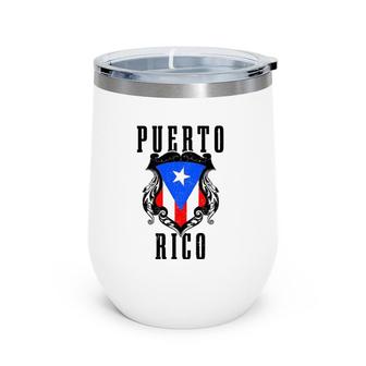 Puerto Rico Vintage Puerto Rican Flag Pride Puerto Rico Wine Tumbler | Mazezy
