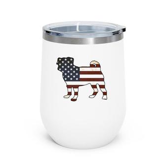 Pug July 4Th Patriotic American Flag Wine Tumbler | Mazezy