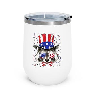 Raccoon 4Th Of July American Raccoon Usa Flag Wine Tumbler | Mazezy