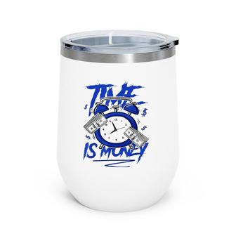 Racer Blue 5S Tee To Match Time Is Money Shoes 5 Racer Blue Wine Tumbler | Mazezy