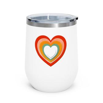 Rainbows And Heart Cutouts Valentines Love Wine Tumbler | Mazezy