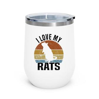 Rat Rats Pet Lover Vintage Retro Wine Tumbler | Mazezy