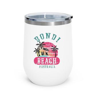 Retro Cool Bondi Beach Australia Beaches Distressed Novelty Wine Tumbler | Mazezy