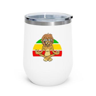 Retro Jamaican Rasta Lion Wine Tumbler | Mazezy