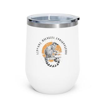 Retro Lemur Wildlife Conservation Animal Lover Gift Wine Tumbler | Mazezy