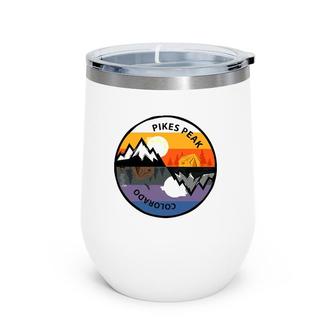 Retro Vintage Pikes Peak, Colorado Souvenir Camping Wine Tumbler | Mazezy DE