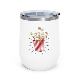 Retro Vintage Popcorn - For Cinema And Living Room - Popcorn Wine Tumbler | Mazezy