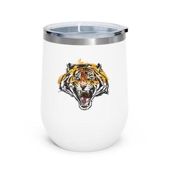 Roaring Tiger Fierce And Powerful Wine Tumbler | Mazezy