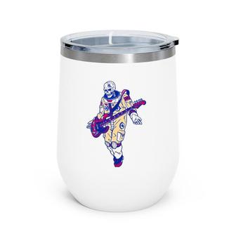 Rock & Roll Skeleton Guitar Astronaut Music Lover Gift Wine Tumbler | Mazezy