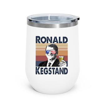 Ronald Kegstand 4Th Of July Independence Day Us Flag Retro Wine Tumbler | Mazezy