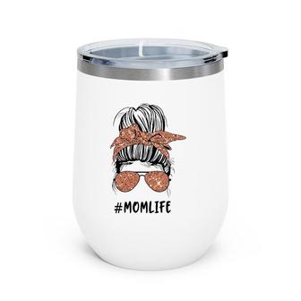 Rose Messy Bun Mom Life Matching Mommy Daughter Mother Wine Tumbler | Mazezy