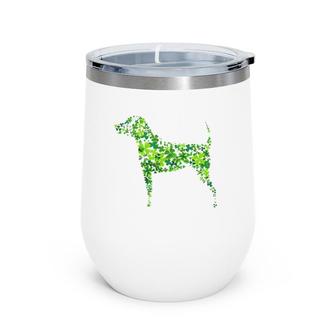 Saint Patrick's Day Shamrock Dog Design Wine Tumbler | Mazezy