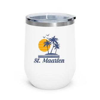 Saint St Maarten Caribbean Island Country Beach Tank Top Wine Tumbler | Mazezy