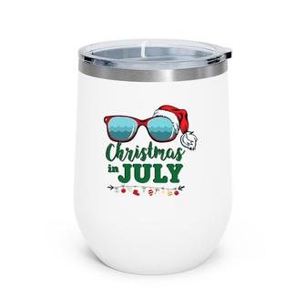 Santa Hat Sunglasses Summer Christmas In Julygift Wine Tumbler | Mazezy UK