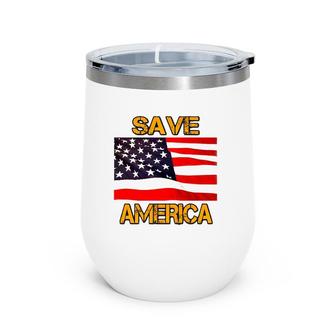 Save America Usa Flag Wine Tumbler | Mazezy