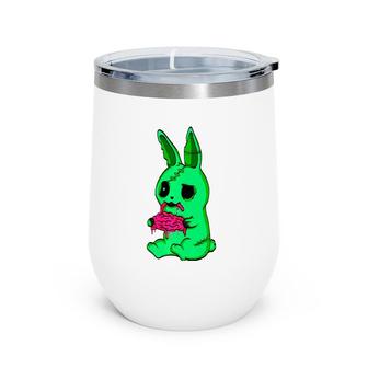 Scary Halloween Easter Bunny Zombie Rabbit Wine Tumbler | Mazezy