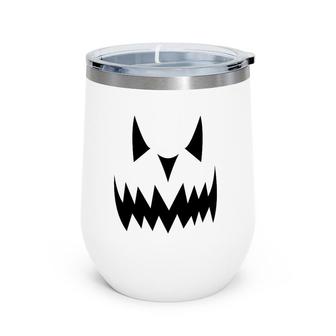 Scary Pumpkin Face Matching Family Halloween Wine Tumbler | Mazezy