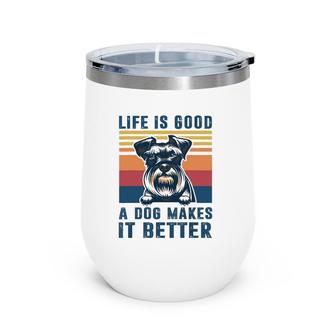 Schnauzer Dog Gifts Funny Schnauzer Dog Dad Mom Men Women Wine Tumbler | Mazezy