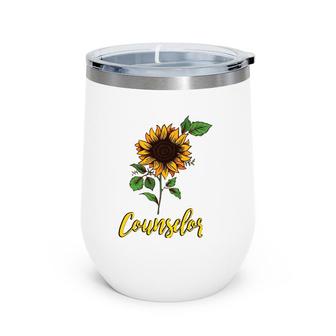 School Career Counselor Sunflower T Gift Wine Tumbler | Mazezy DE