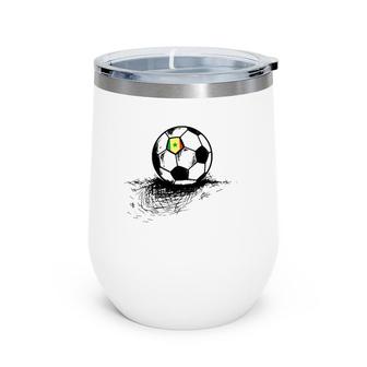 Senegal Soccer Ball Flag Jersey Senegalese Football Wine Tumbler | Mazezy