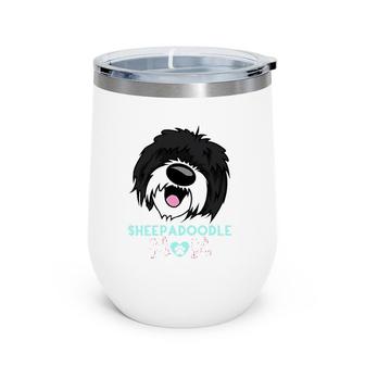 Sheepadoodle Mom Funny Dog Sheepadoodle Lovers Funny Illustration Gift For Mom Essential Wine Tumbler | Mazezy