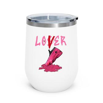 Shocking Pink 14S Tee Loser Lover Drip Drip 14 Shocking Pink Wine Tumbler | Mazezy