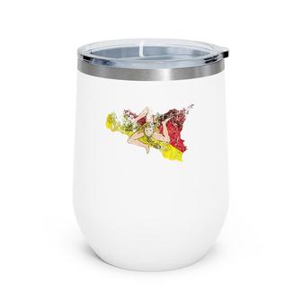 Sicilian Map And Flag Souvenir Distressed Sicily Wine Tumbler | Mazezy