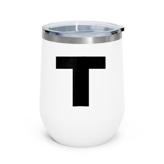 Simple Letter T Wine Tumbler | Mazezy UK